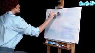 Ryan Keely bob ross cosplayban festés óráján megvadul a nagy mellű milf
