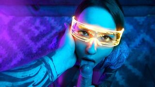 Cyberpunk szopós kaland egy kicsi punci csajjal